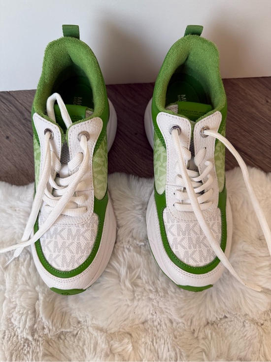 Michael Kors Shoes - Michael Kors Women’s White & Green Logo Chunky Sneakers